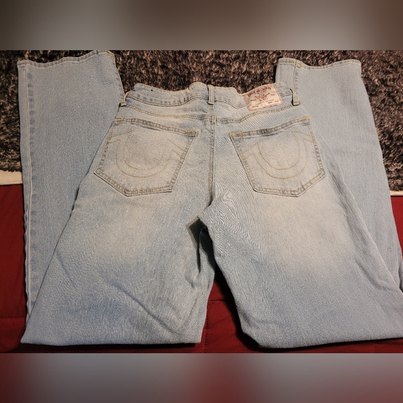 True Religion Light Blue Straight/wide Leg Jeans - Picture 2 of 5